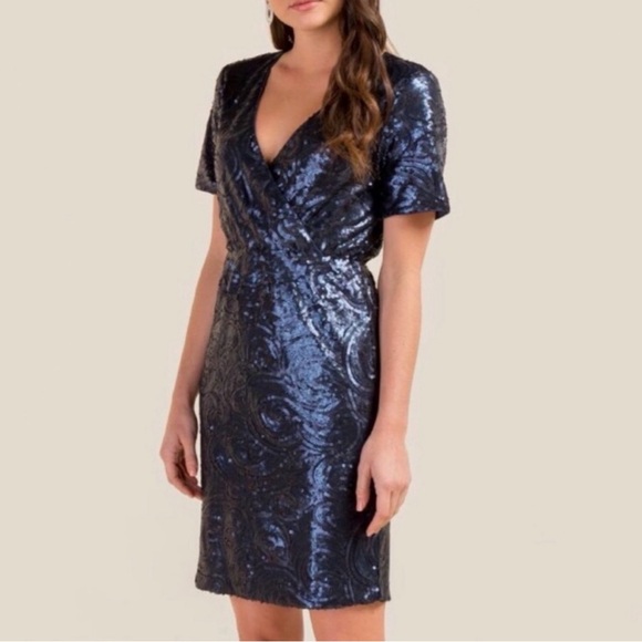 Francesca's Collections Dresses & Skirts - NWT FRANCESCA’S Delaney Sequin Mini Dress Navy Blue Size Medium